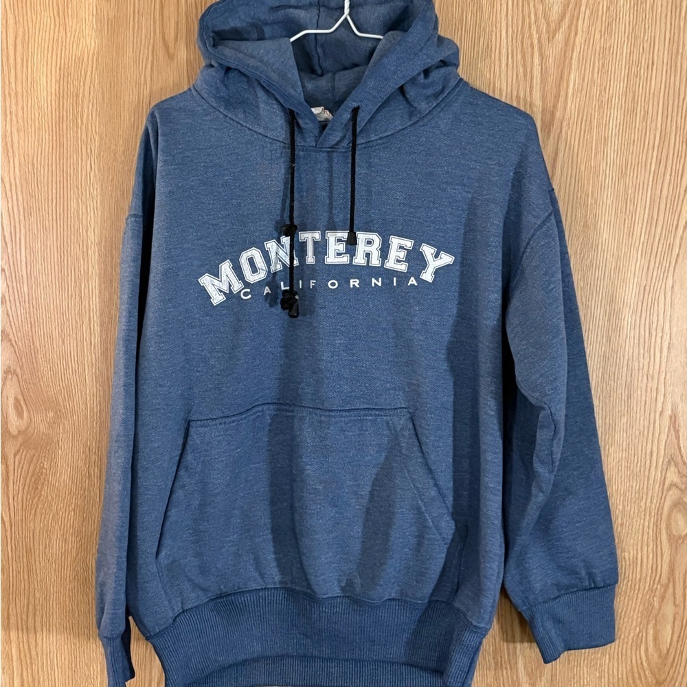 ‘Monterey California’ Blue Thick Heavy Oversized Athletic Hoodie